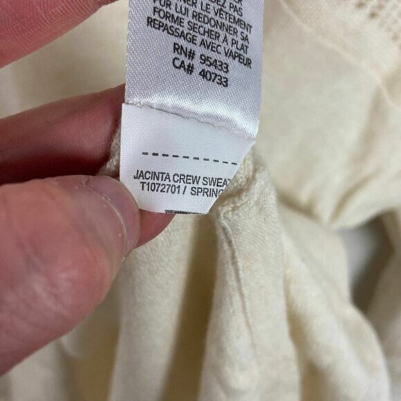 Toad and Co Merino Wool Tencel Knit Sweater Cream Jacinta Crew Neck Size Large L - Picture 8 of 11